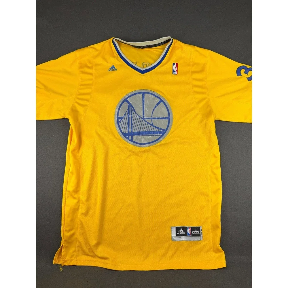 Adidas Mens Yellow Golden State Warriors Stephen Curry 2013 NBA Jersey #30 3XL